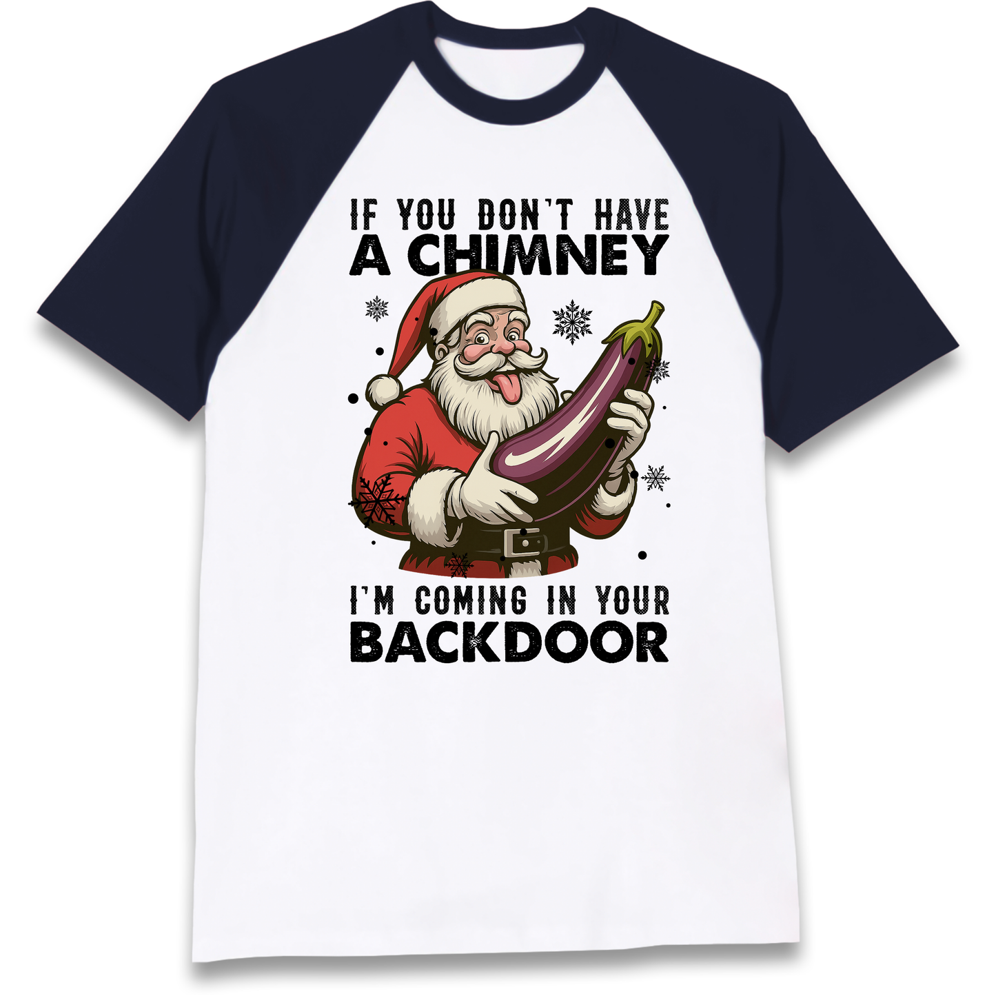 Santa Back Door Raglan T Shirt