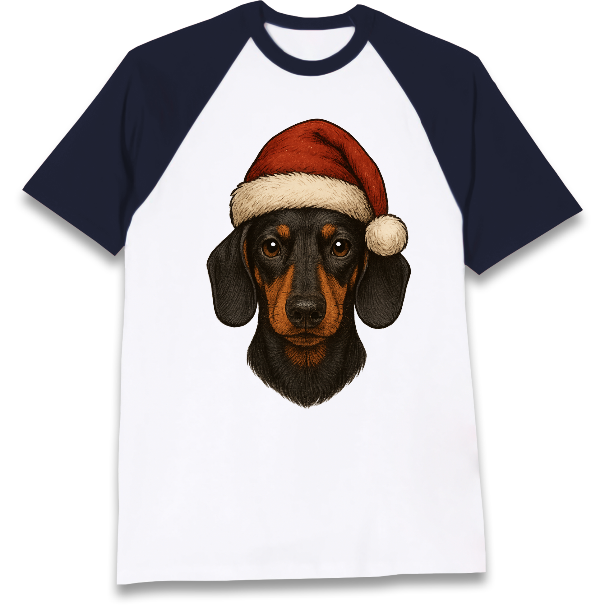 Sausage Dog Christmas Raglan T Shirt