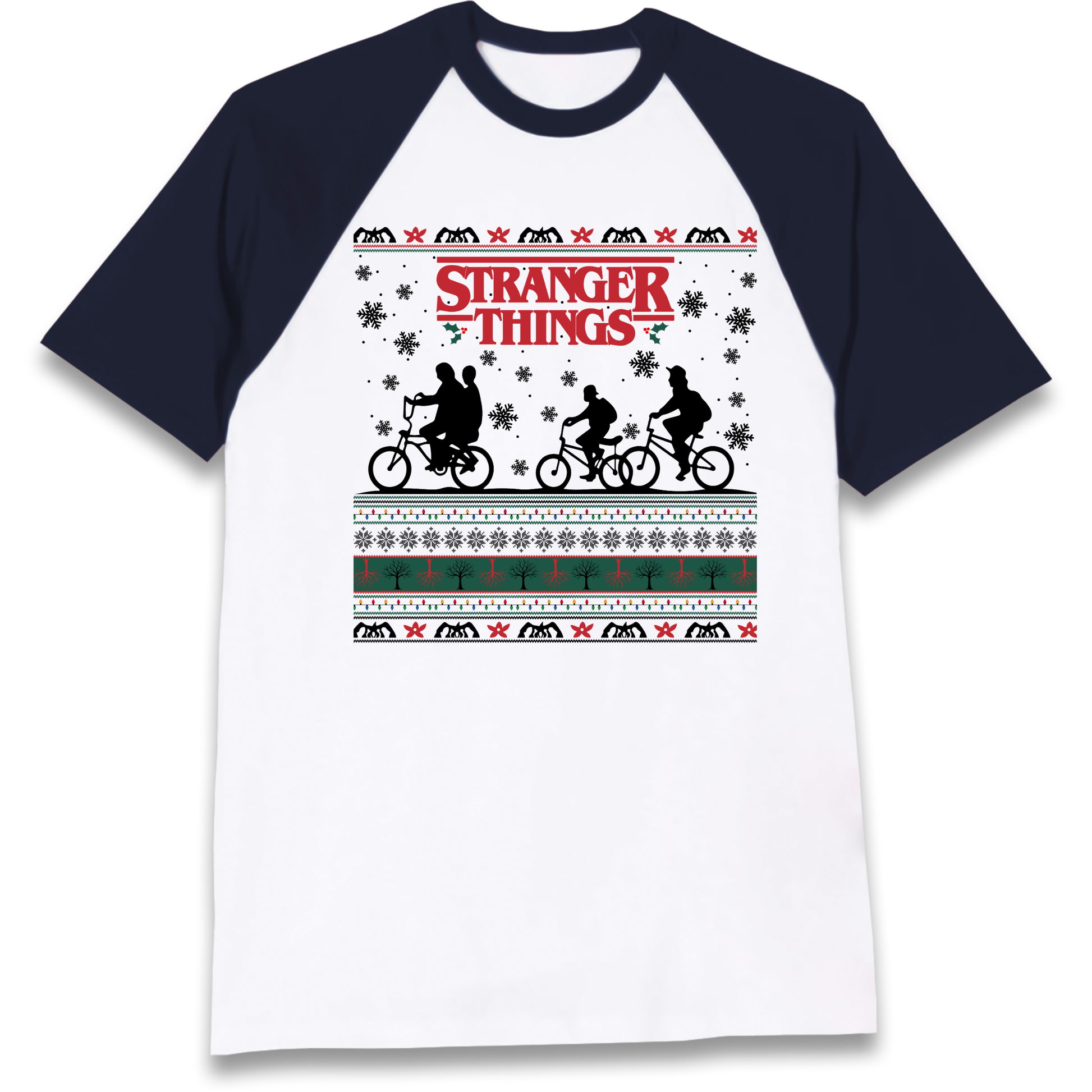 Stranger Things Christmas Raglan T Shirt