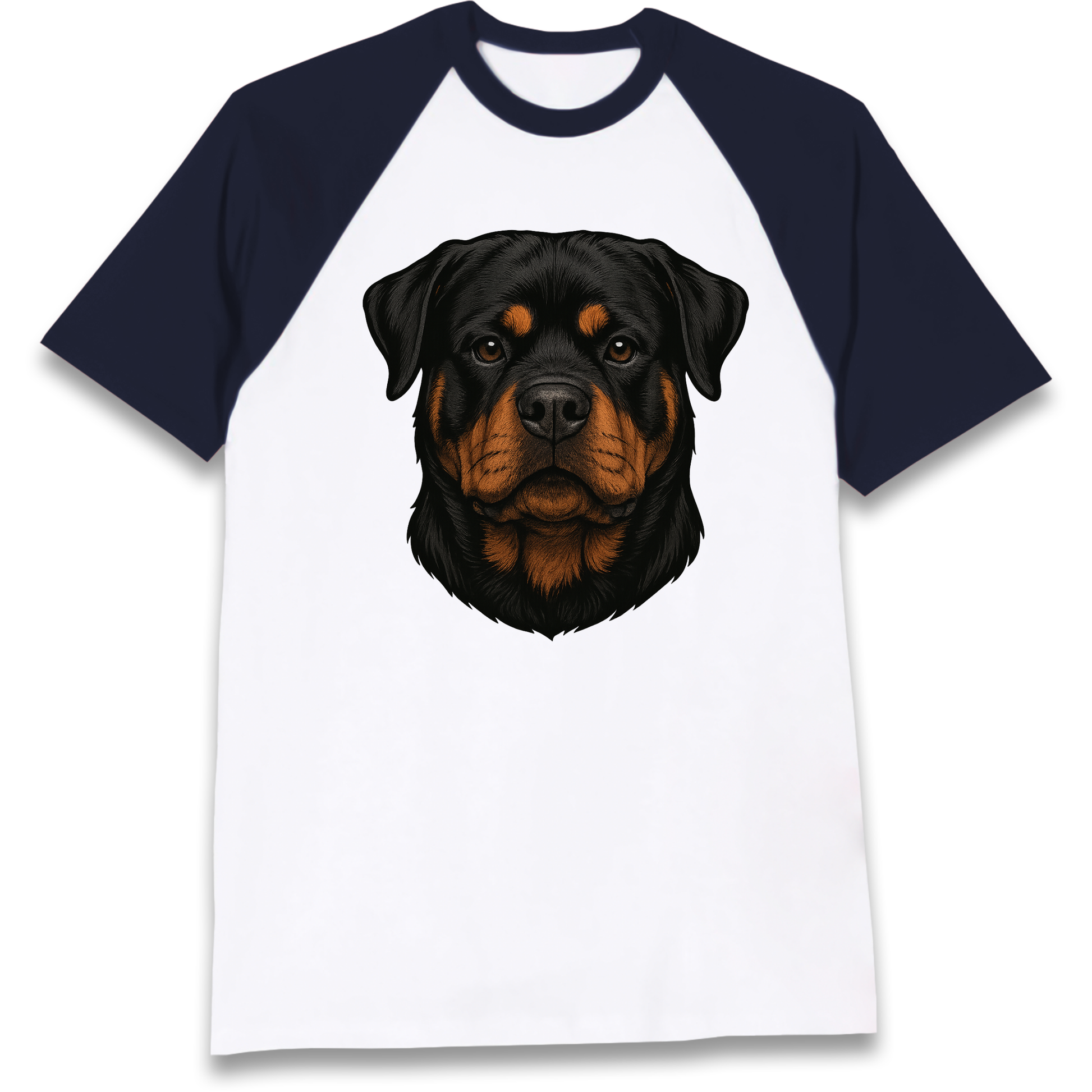 Rottweiler Face Raglan T Shirt