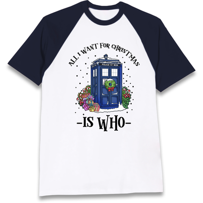 Dr Who Christmas Raglan T Shirt