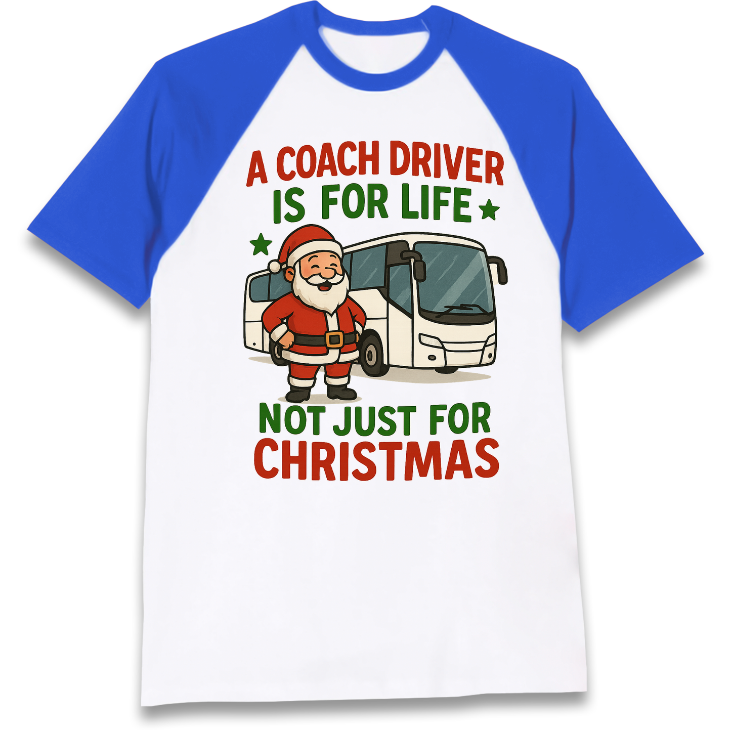 Coach Driver Christmas Raglan T Shirt