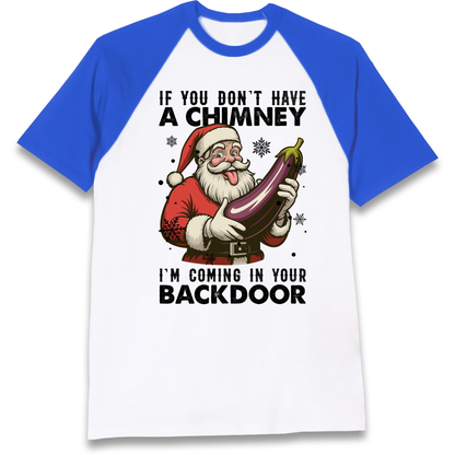 Santa Back Door Raglan T Shirt