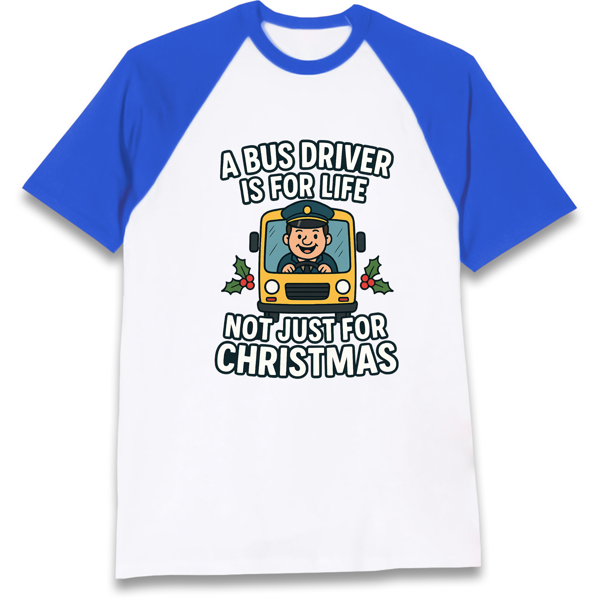 Bus Driver Christmas Raglan T Shirt