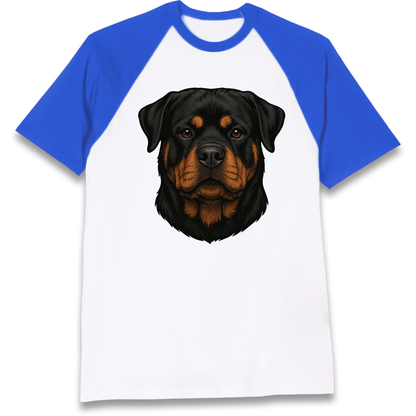 Rottweiler Face Raglan T Shirt