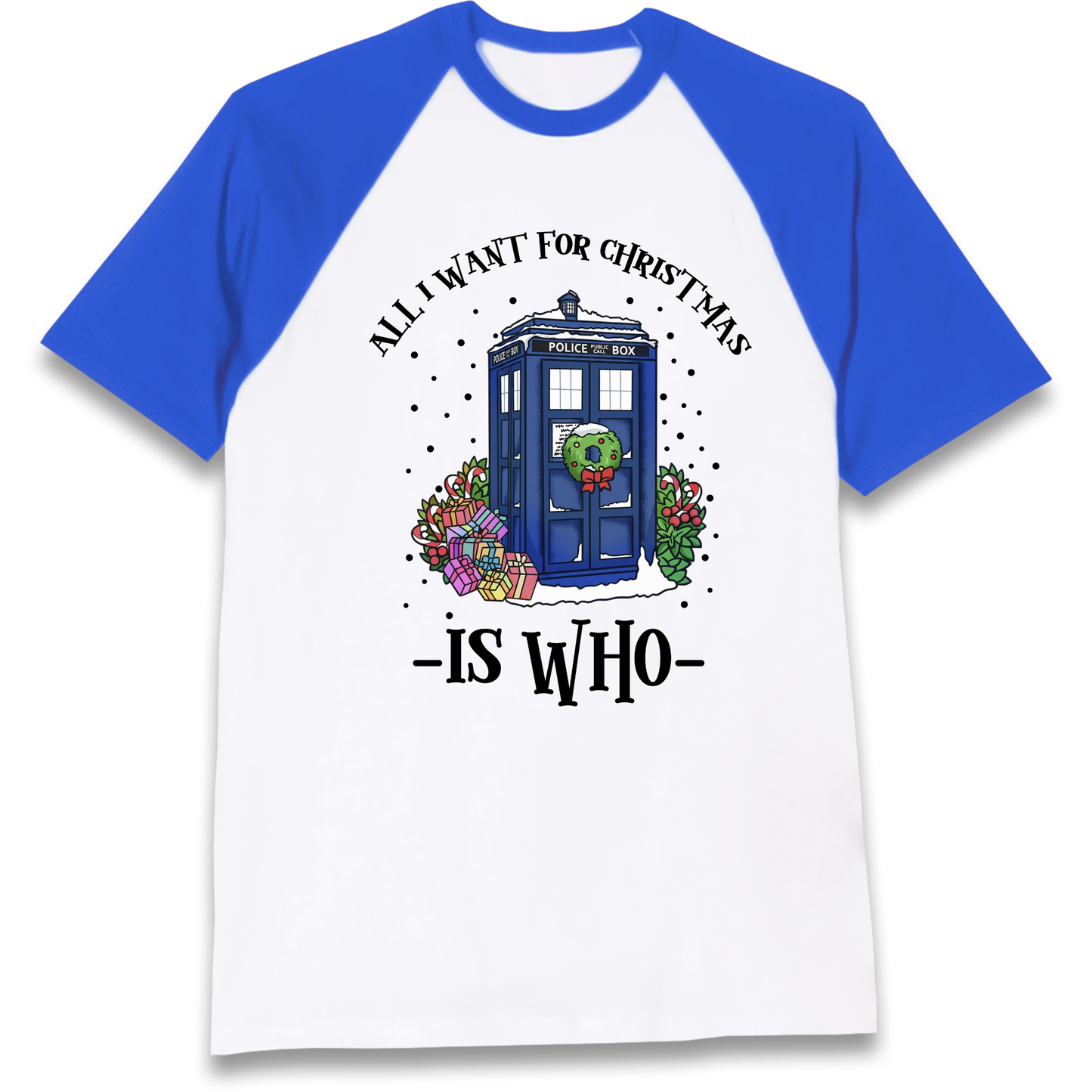 Dr Who Christmas Raglan T Shirt