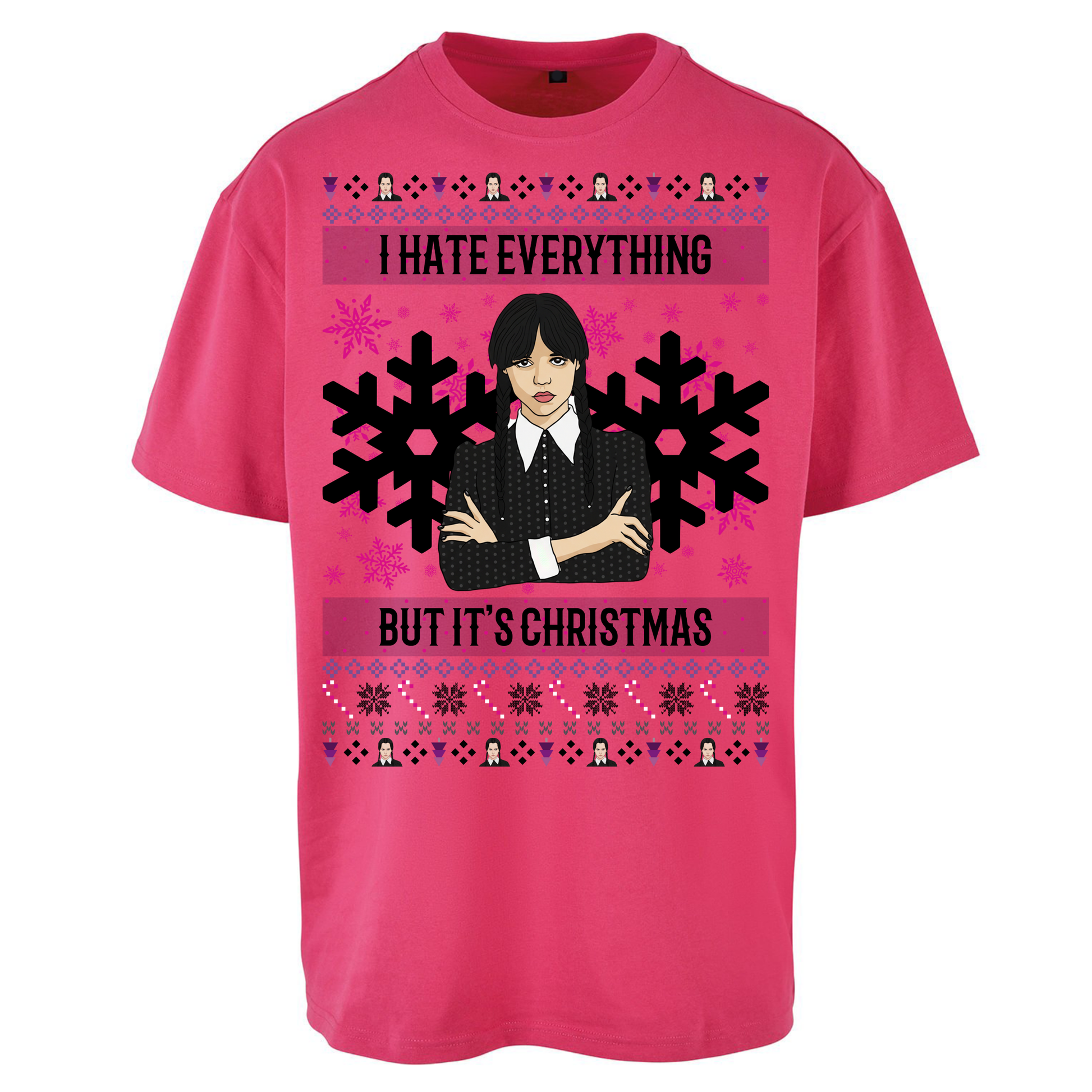 Wednesday addams Christmas Oversized T Shirts