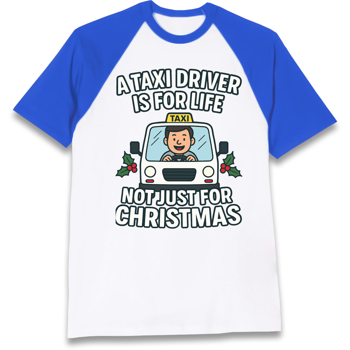 Taxi Driver Christmas Raglan T Shirt