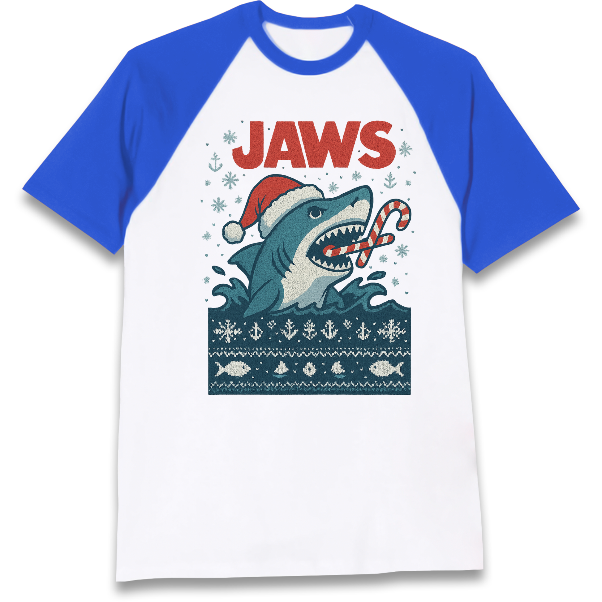 Jaws Christmas Raglan T Shirt