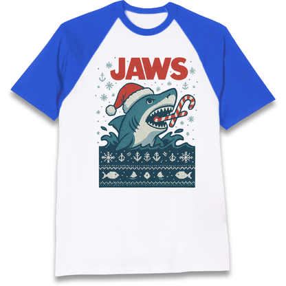 Jaws Christmas Raglan T Shirt