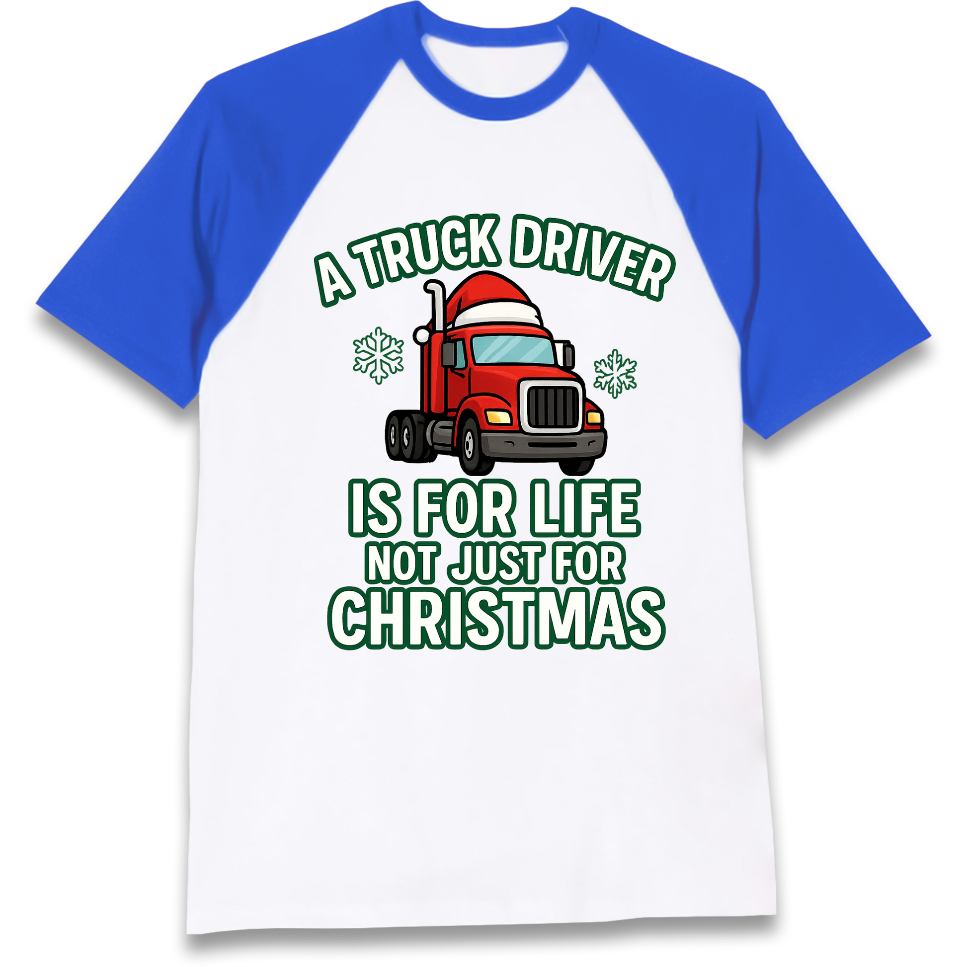 Truck Driver Christmas Raglan T Shirt