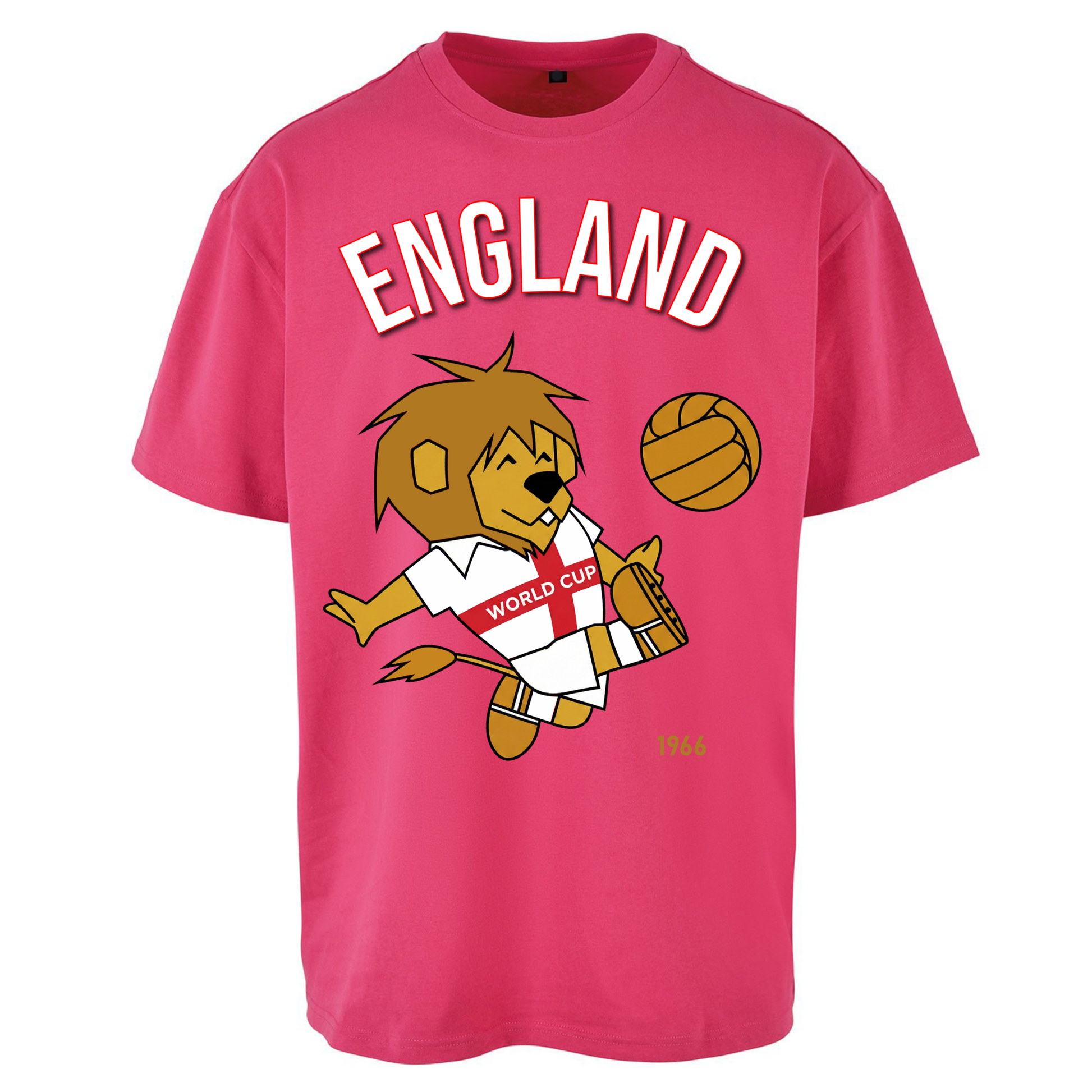 England World Cup Willie 1966 Football Oversized Tee