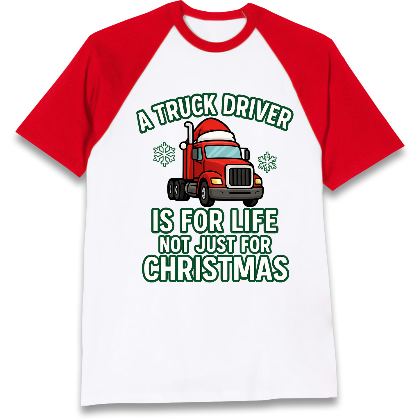 Truck Driver Christmas Raglan T Shirt