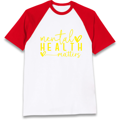Yellow Mental Health Raglan T Shirt