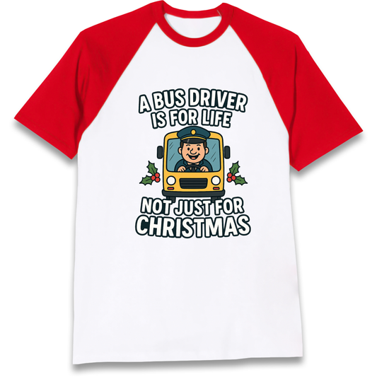 Bus Driver Christmas Raglan T Shirt