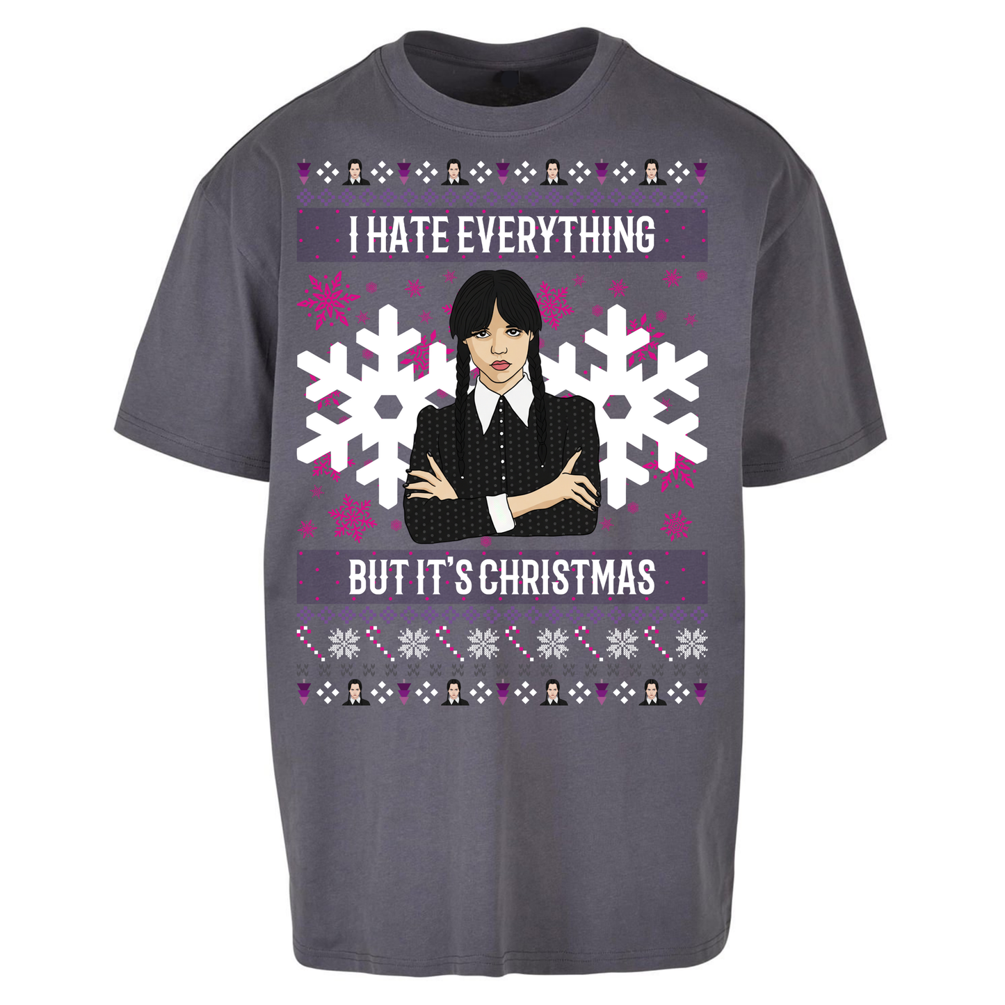 Wednesday addams Christmas Oversized T Shirts