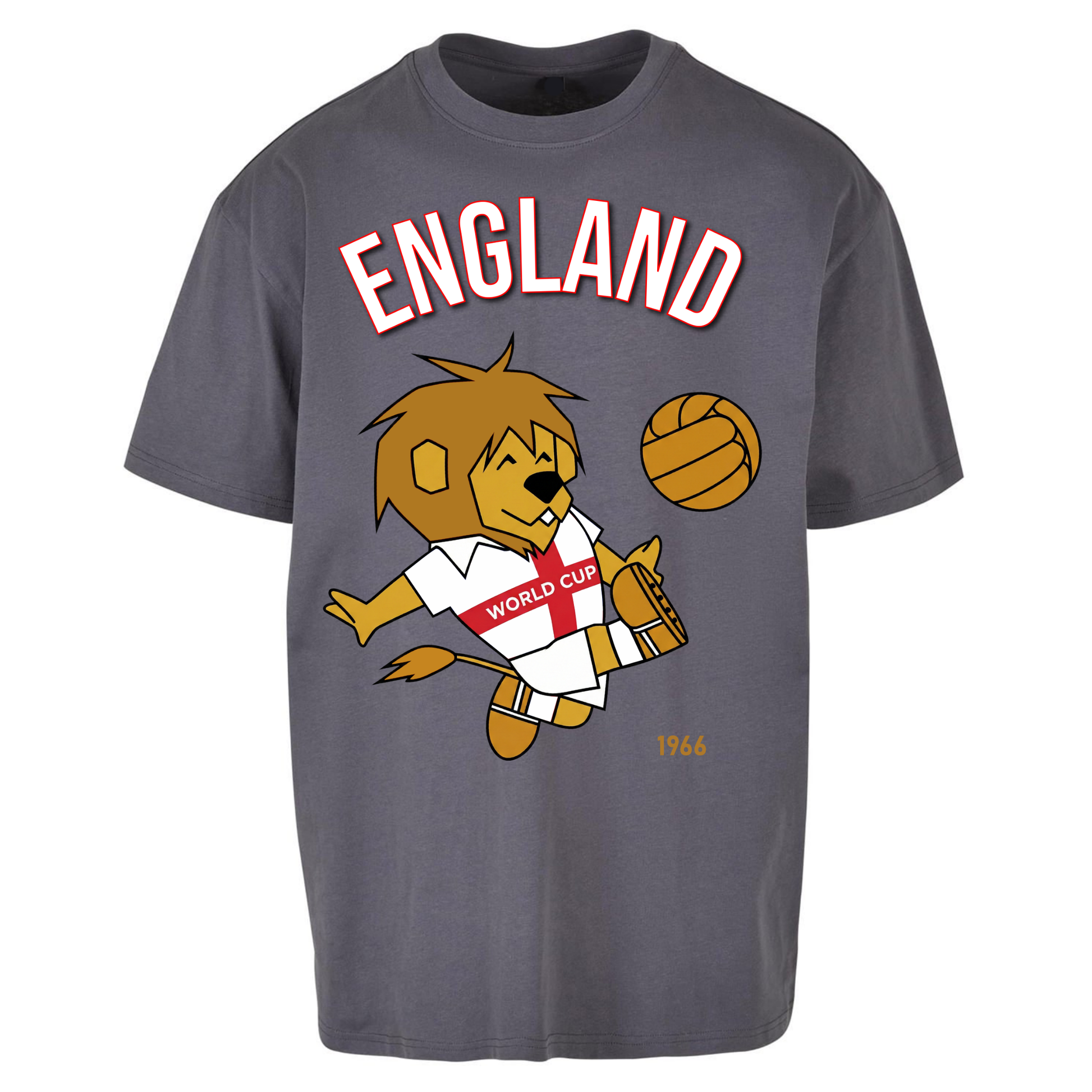 England World Cup Willie 1966 Football Oversized Tee