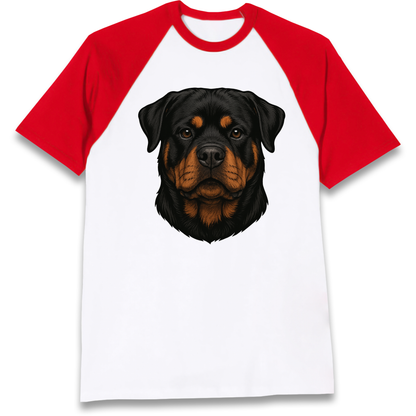 Rottweiler Face Raglan T Shirt