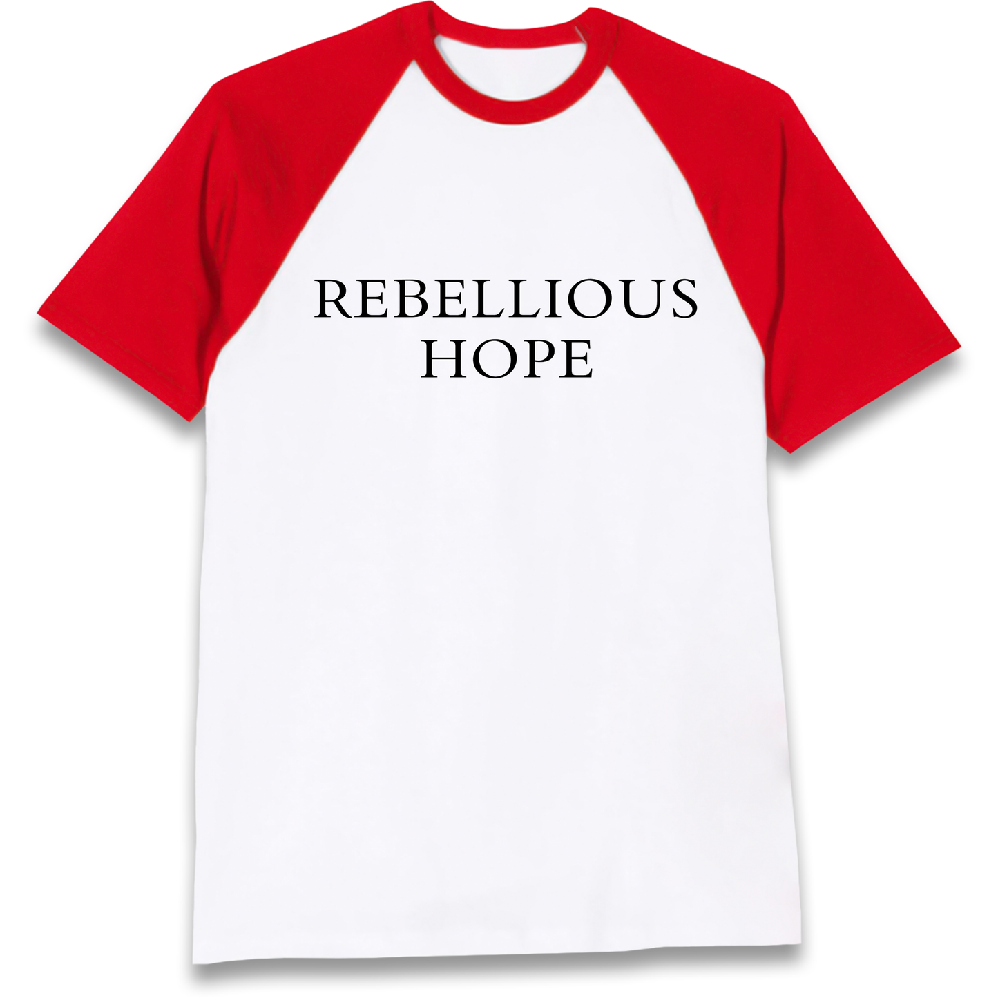 Rebellious Hope Embroidered Raglan T Shirt