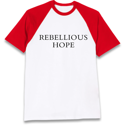 Rebellious Hope Embroidered Raglan T Shirt