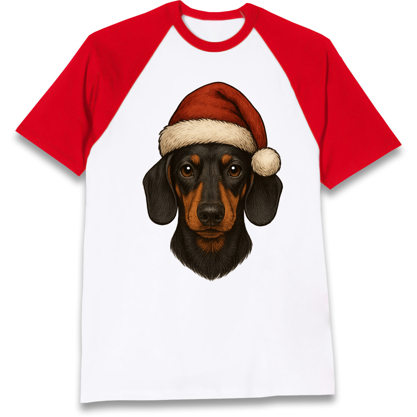Sausage Dog Christmas Raglan T Shirt