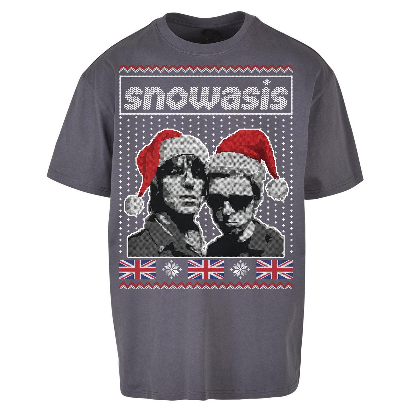 Snowasis Union Jack Christmas Oversized T Shirts