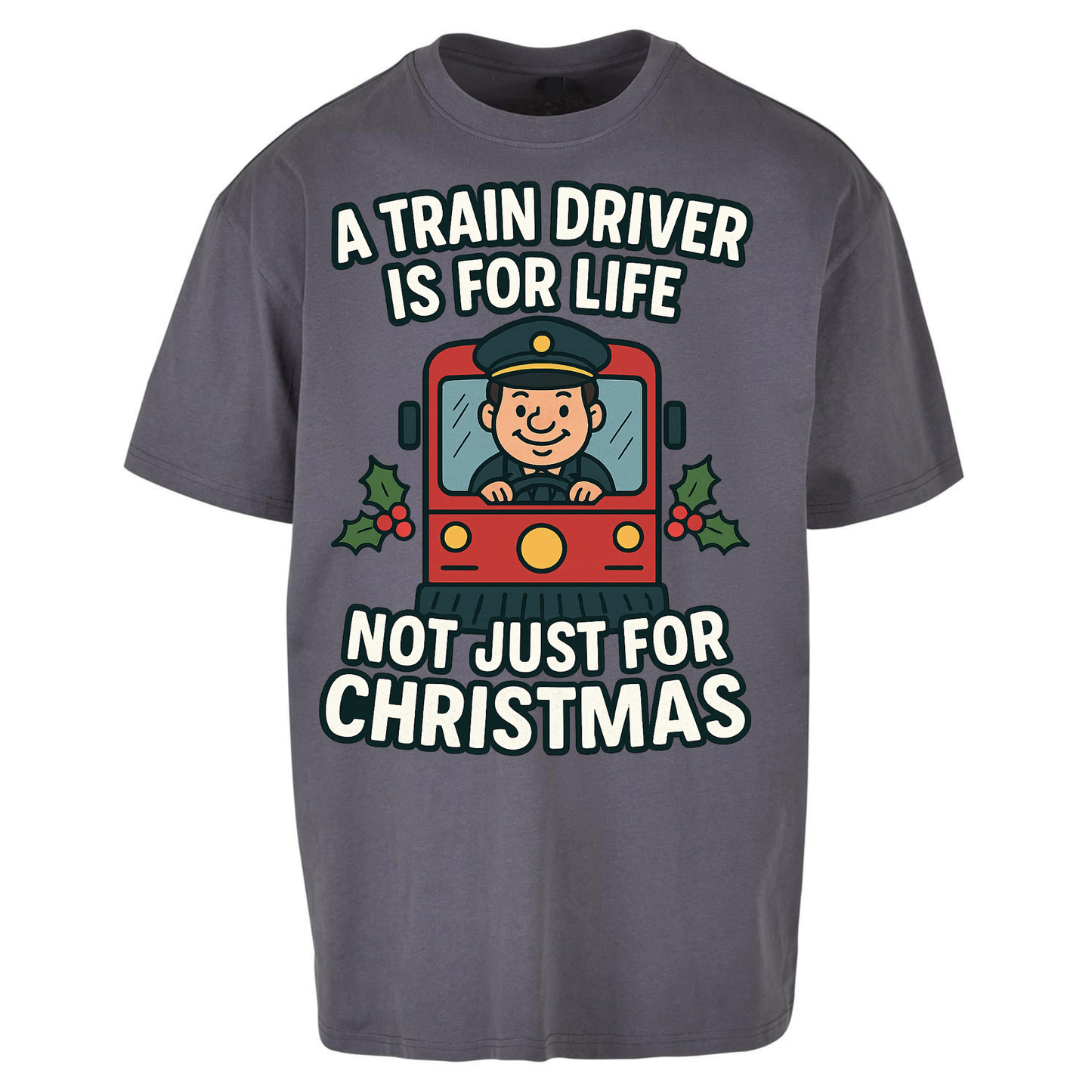 Train Driver Christmas Oversized T Shirts