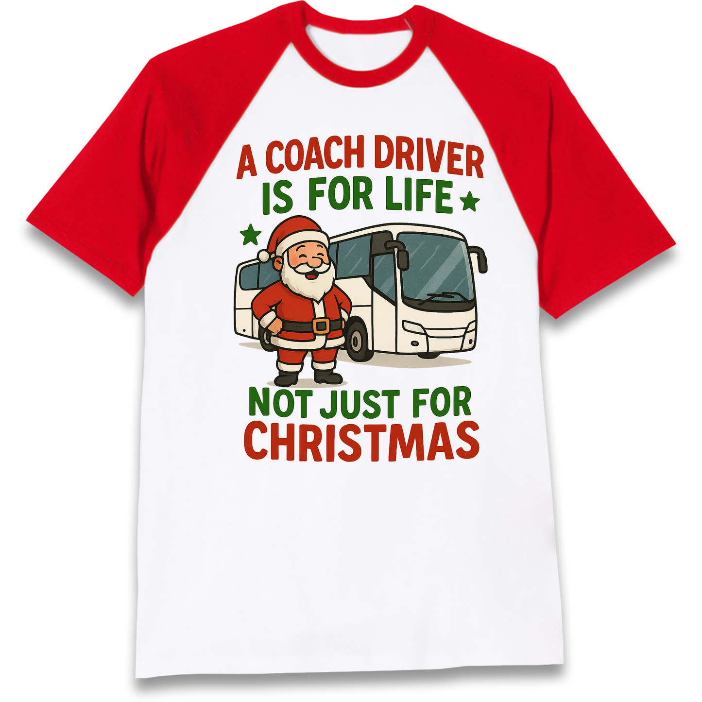 Coach Driver Christmas Raglan T Shirt