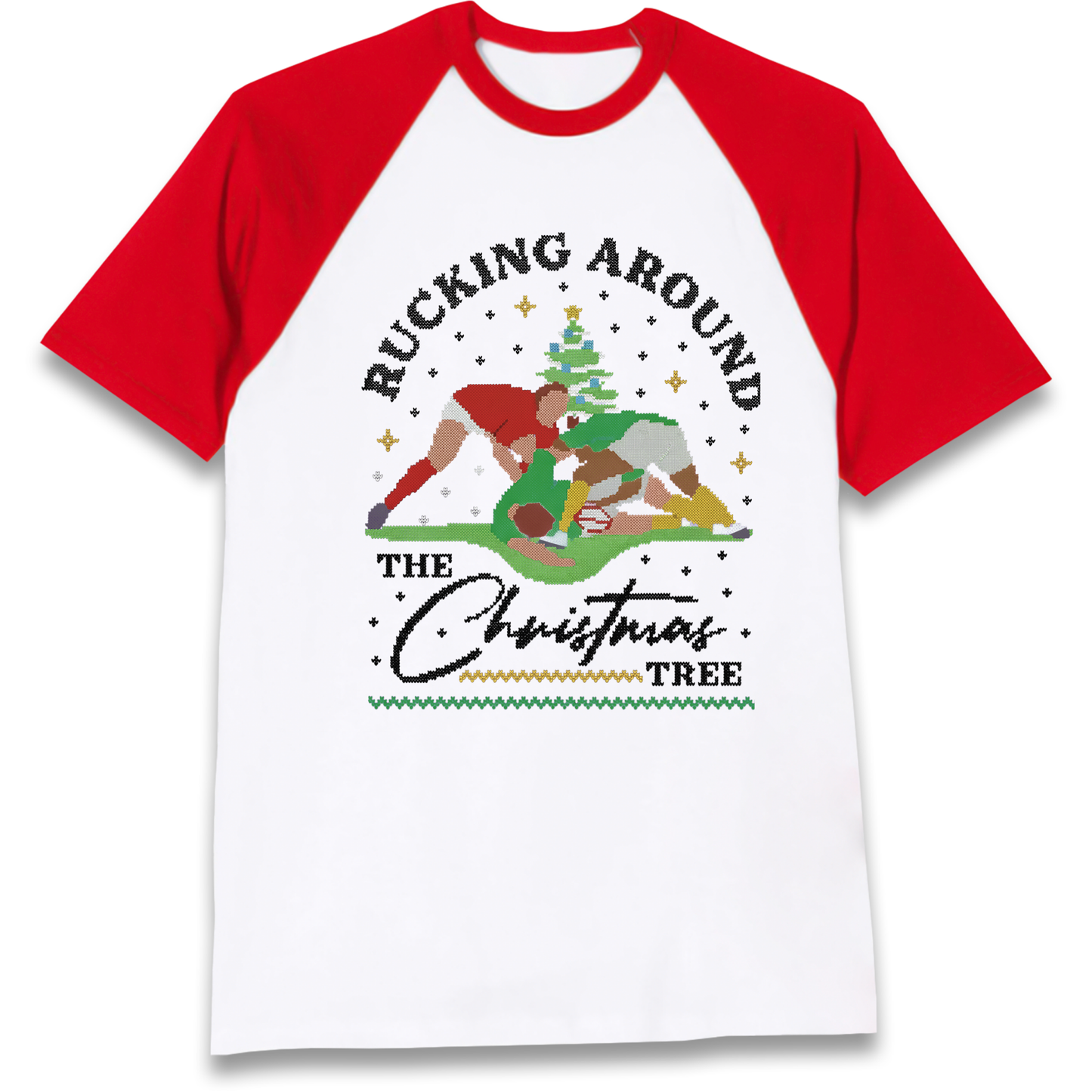 Rugby Christmas Raglan T Shirt