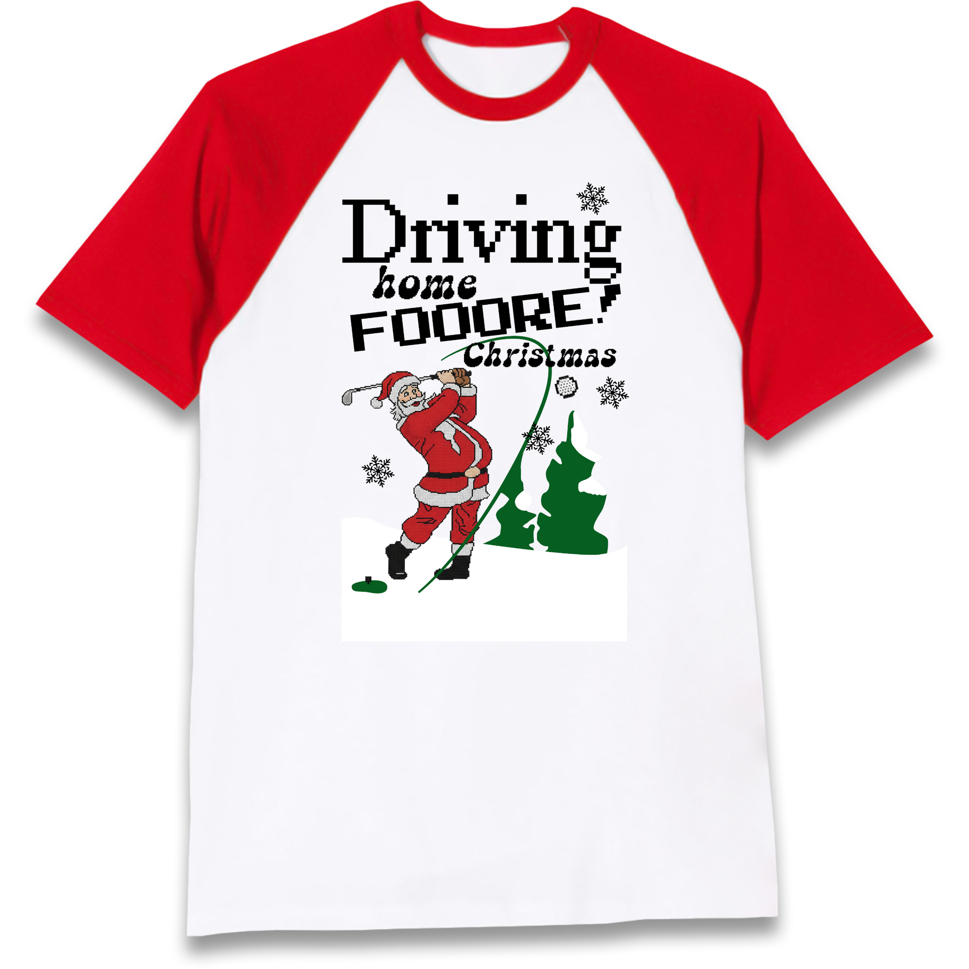 Christmas Golf Raglan T Shirt
