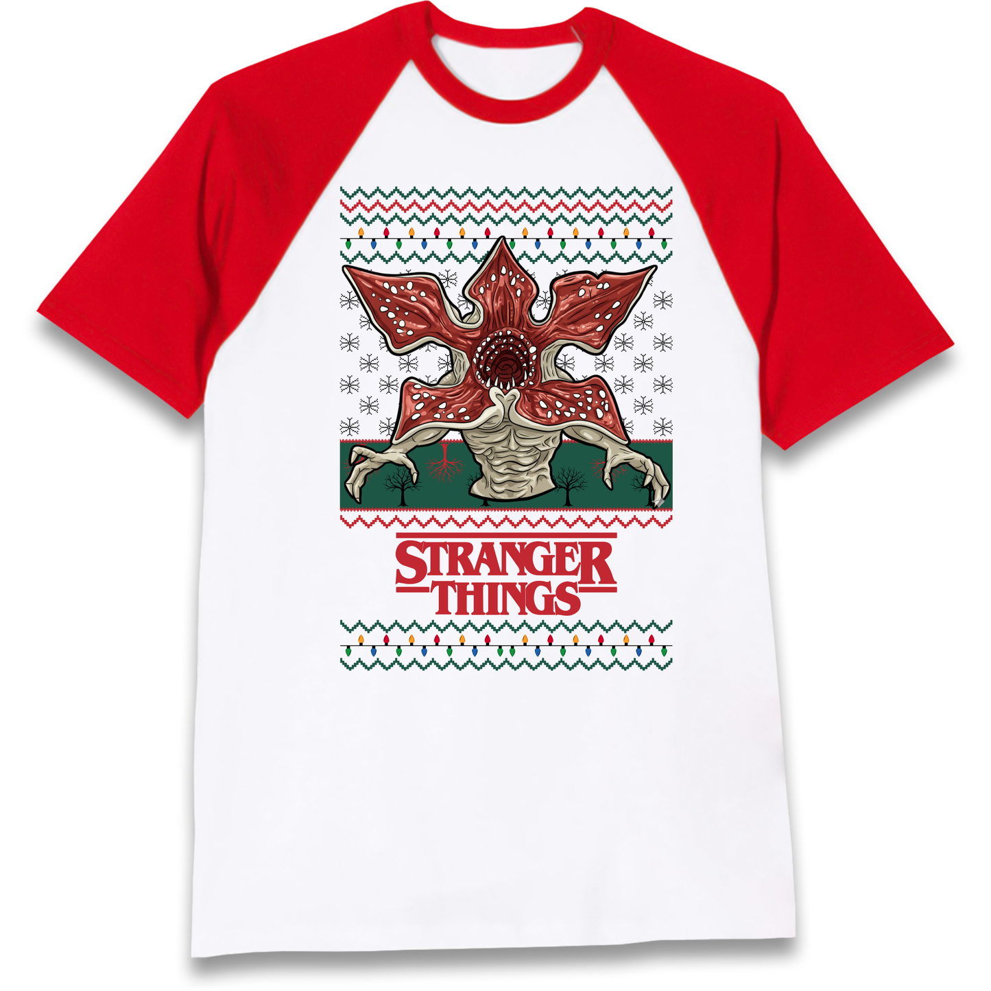 Demogorgon Christmas Raglan T Shirt