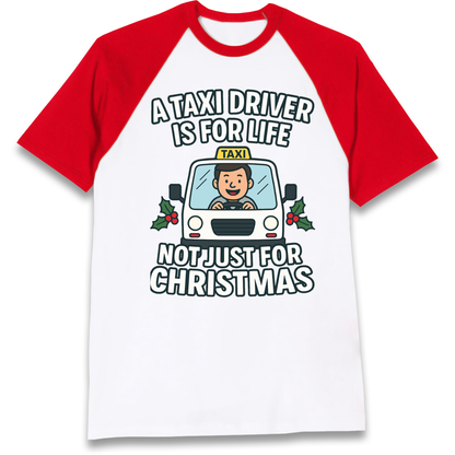 Taxi Driver Christmas Raglan T Shirt