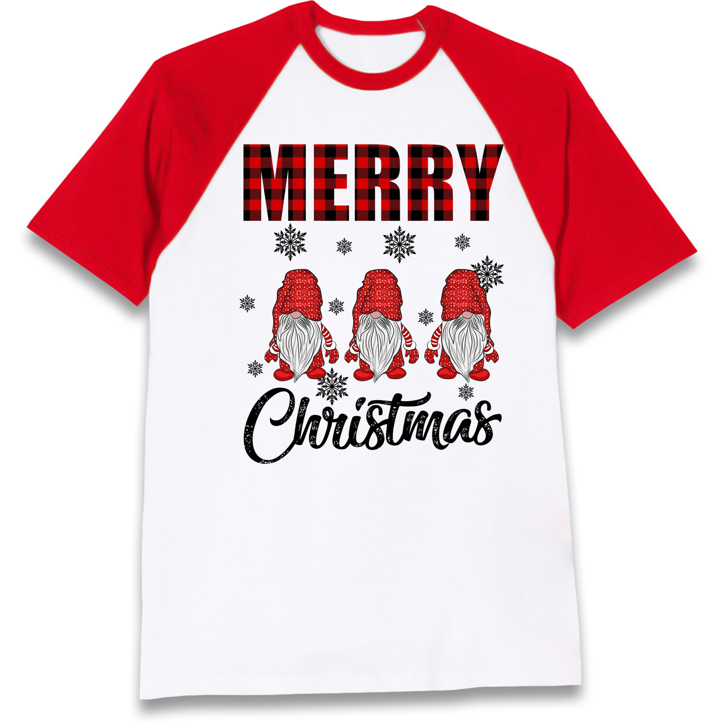 Merry Knomes Christmas Raglan T Shirt