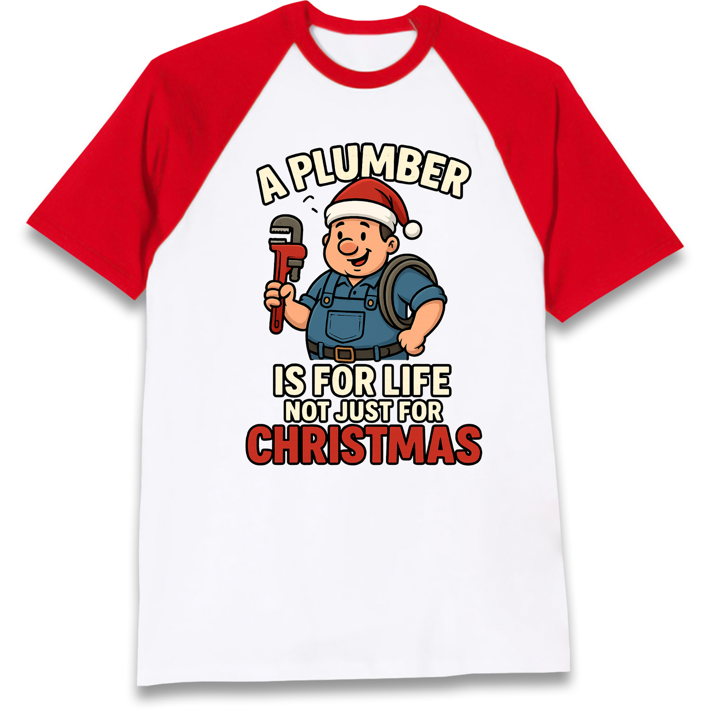 Plumber Christmas Raglan T Shirt