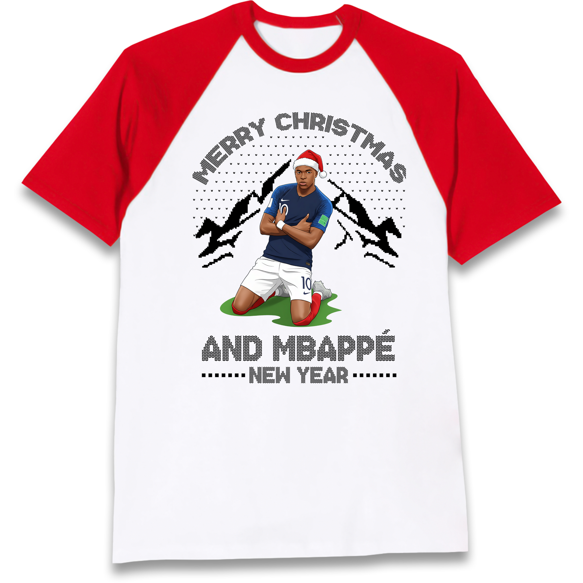 Mbappe Christmas Raglan T Shirt