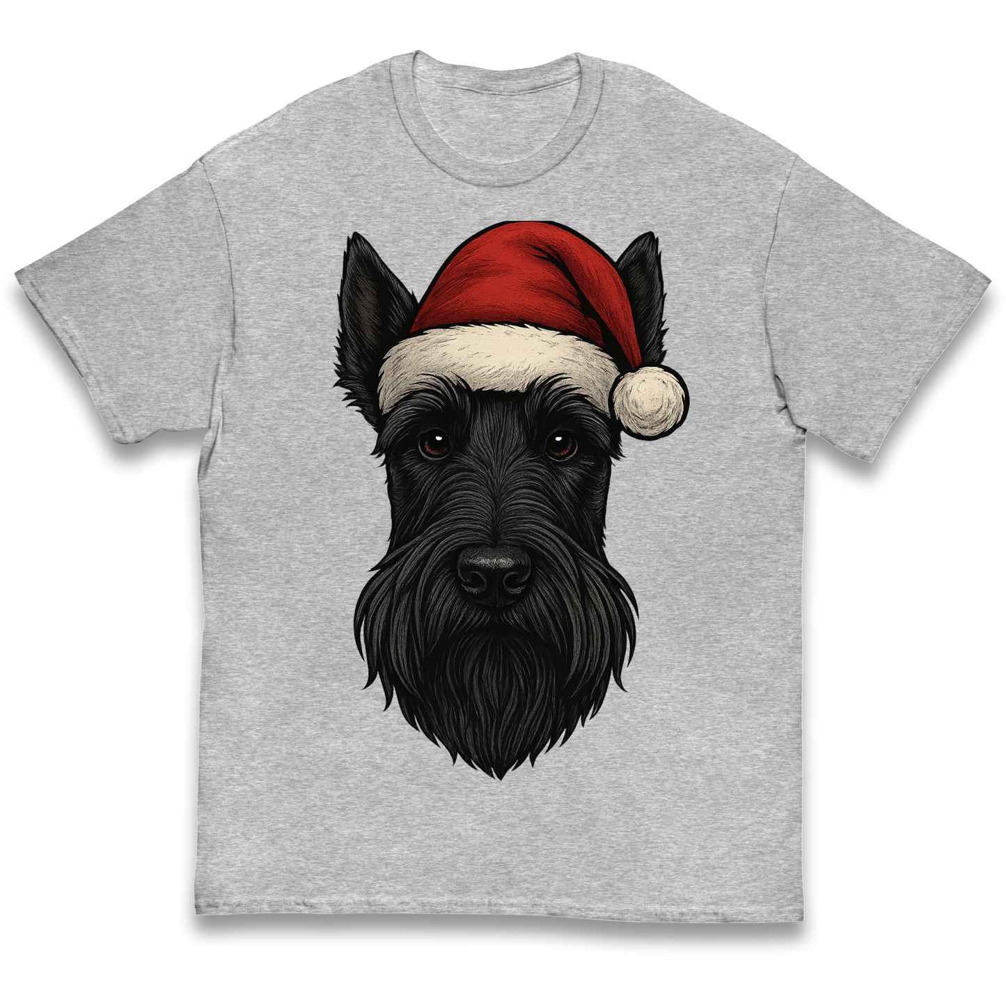 Scottish Terrier Face Christmas kids t shirt