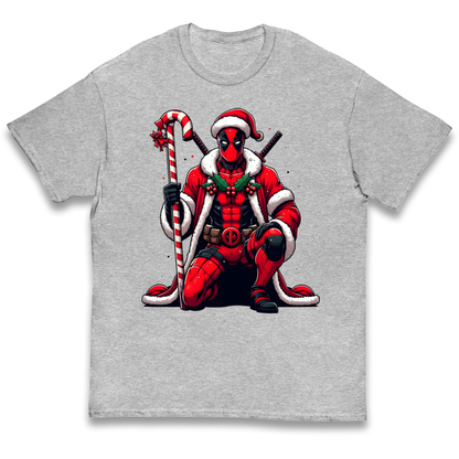 DeadPool Candy Cane Santa kids t shirt