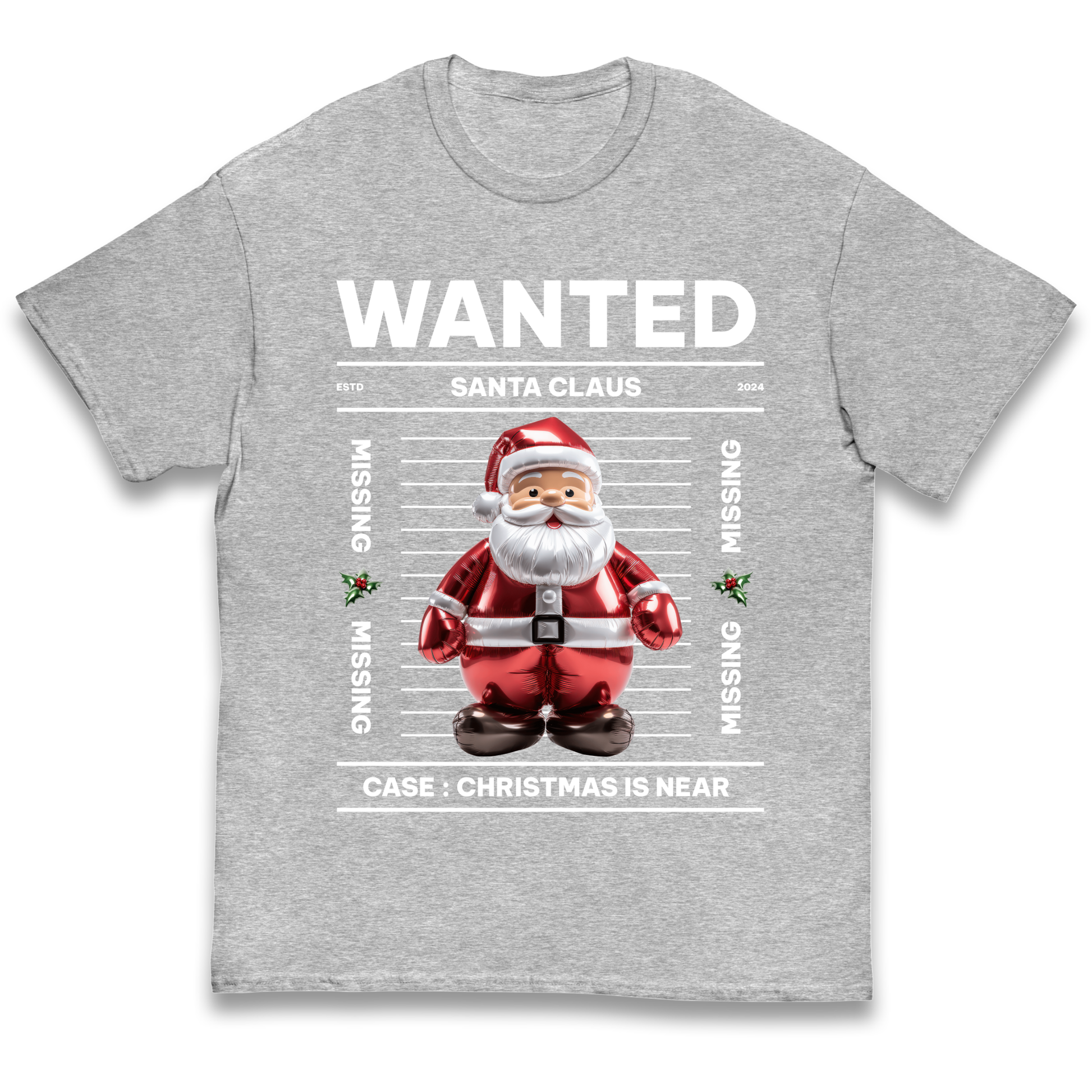 Wanted Santa Claus Christmas kids t shirt