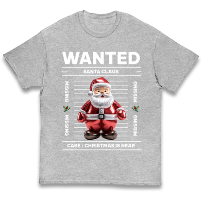 Wanted Santa Claus Christmas kids t shirt