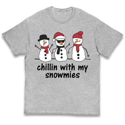 Chillin With My Snowmies kids t shirt