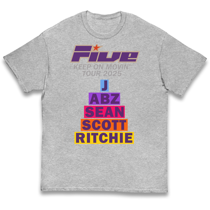 Five Keep On Movin' Tour 2025 kids t shirt