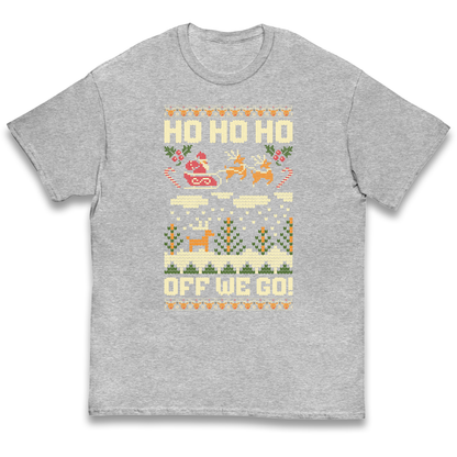 Have Yourself a HO HO HO Off we Go Christmas kids t shirt