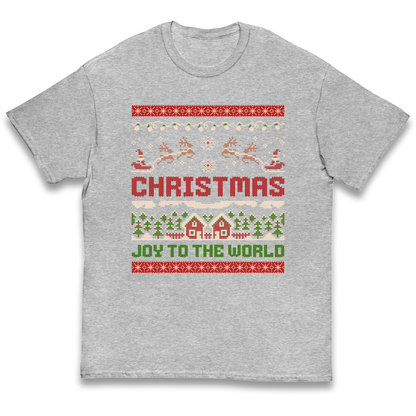Christmas Joy to the World Christmas kids t shirt