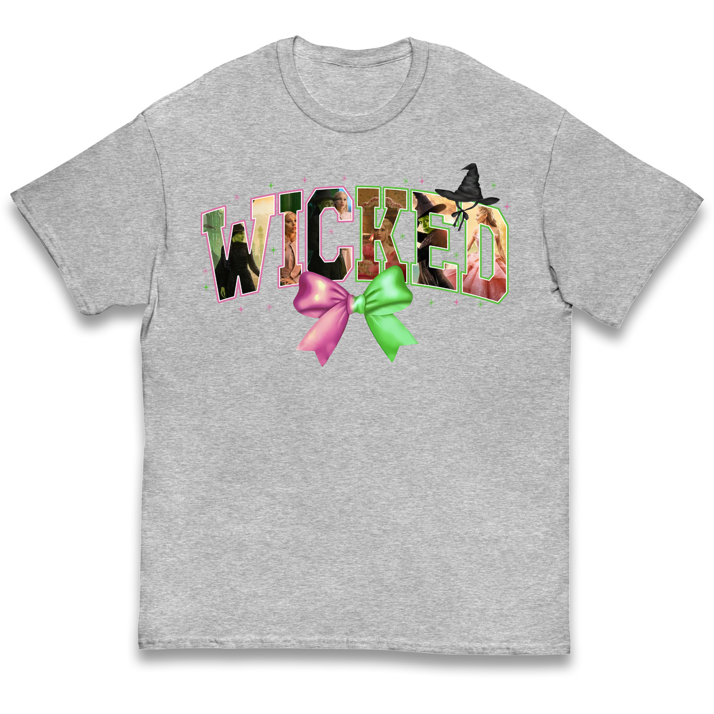 Wicked Pink and Green Bow Kids T Shirt 