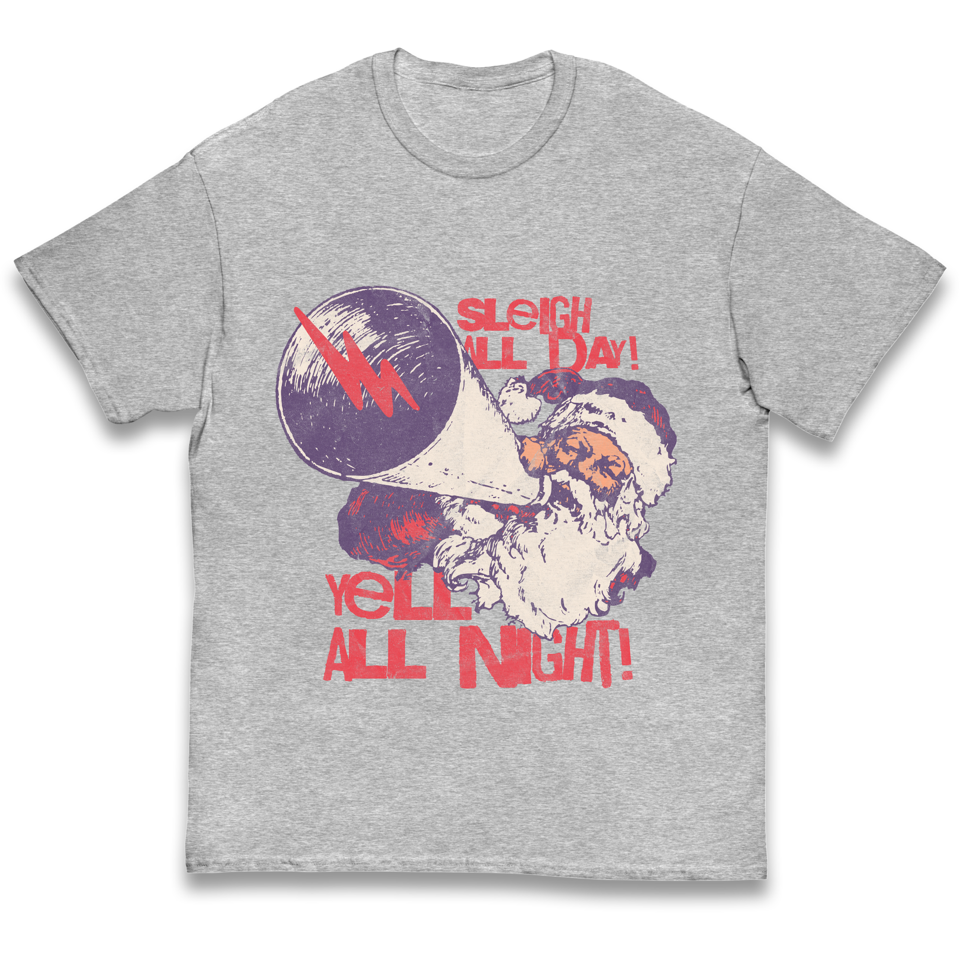 Sleigh All Day Yell All Night Santa Christmas kids t shirt