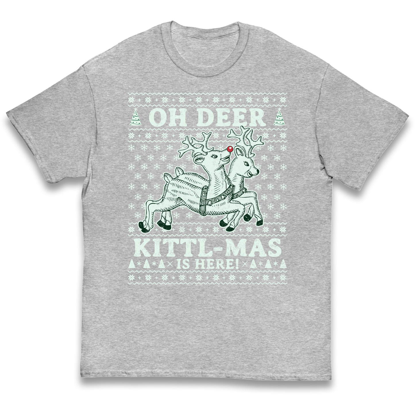 Oh Deer Kittl Mas Is Here Christmas kids t shirt