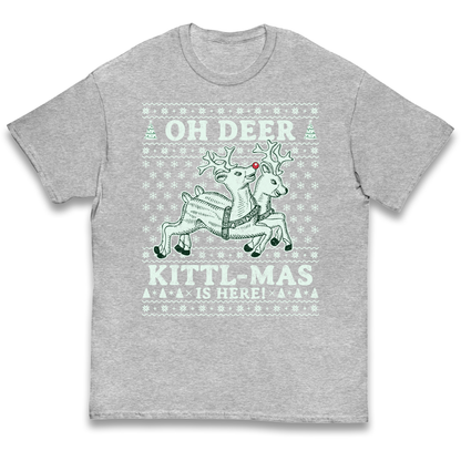 Oh Deer Kittl Mas Is Here Christmas kids t shirt