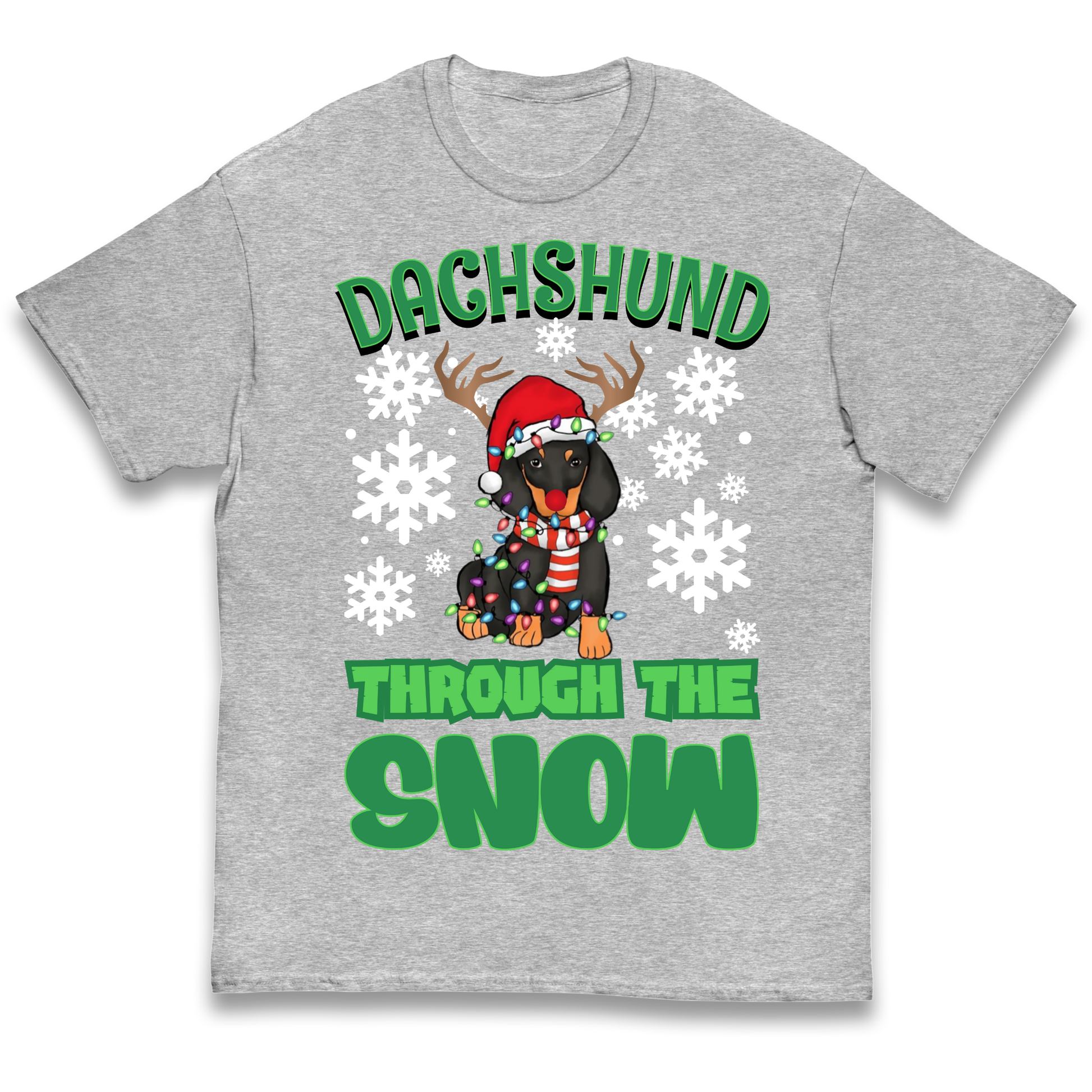 Dachshund Through The Snow Christmas kids t shirt