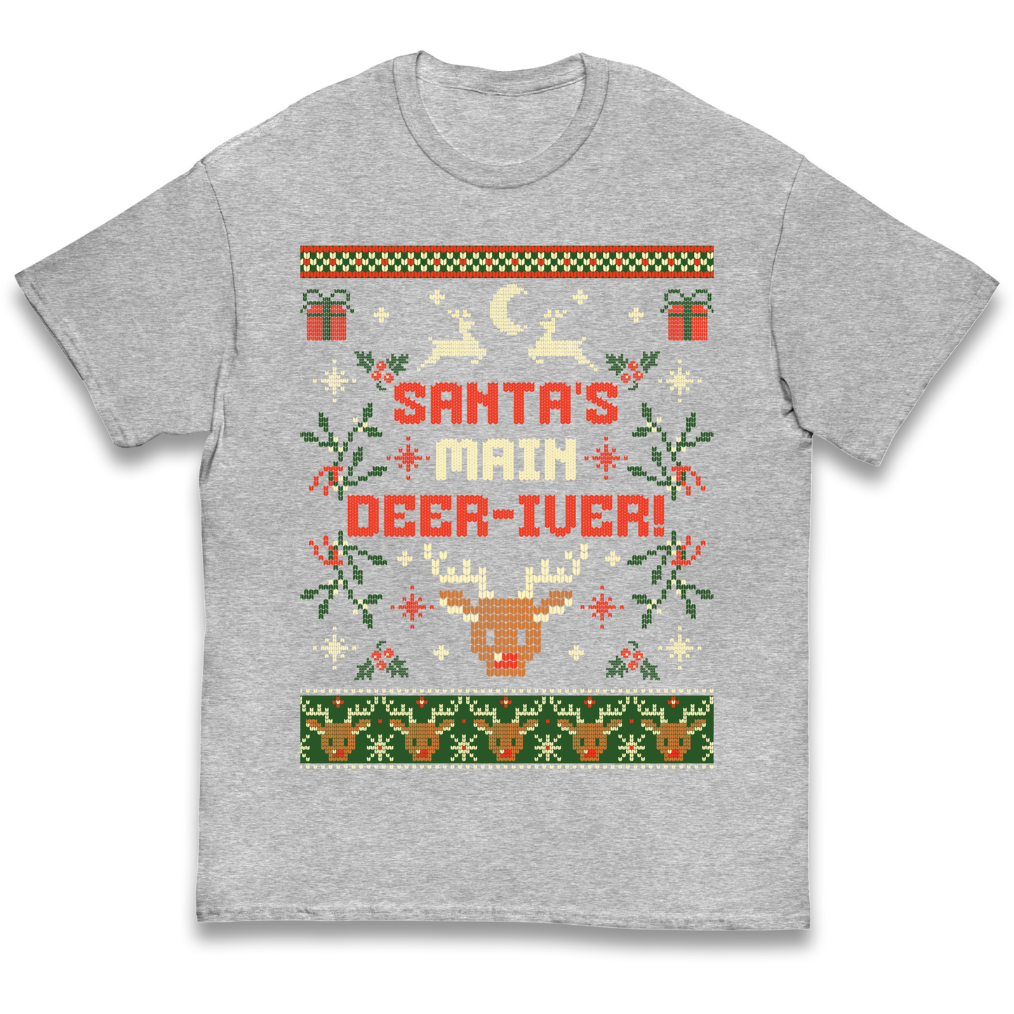 Santas Main Deer iver Christmas kids t shirt