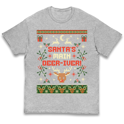 Santas Main Deer iver Christmas kids t shirt